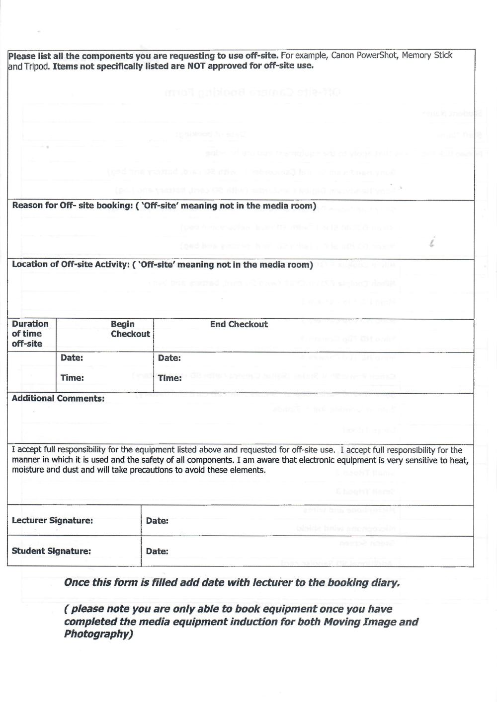 equipment booking form (back).